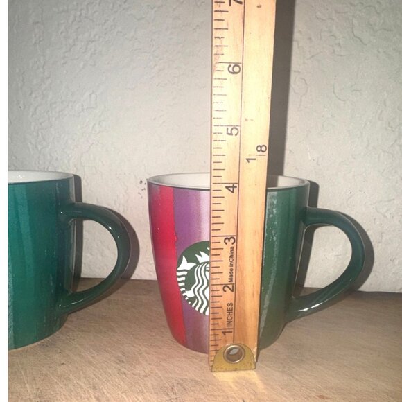 Starbucks Gradient Rainbow Ceramic Mugs 12 Oz Set Of 2 Dishwasher & Microwave Sa - Picture 5 of 6